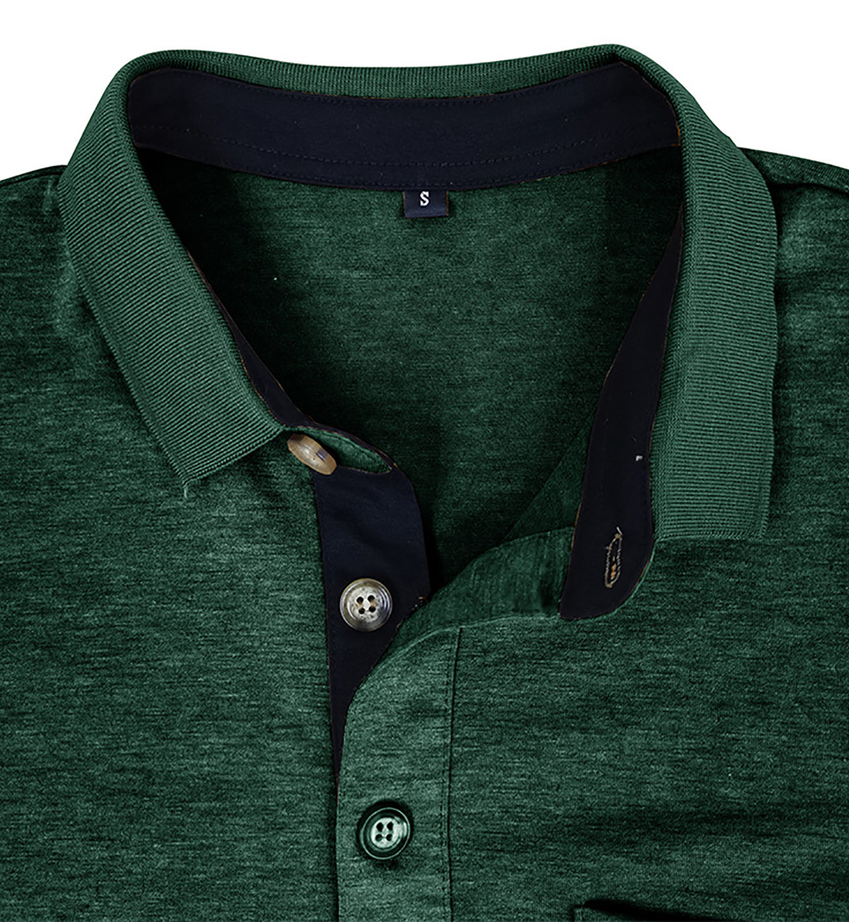 Men Solid Polo Collar Cotton T-shirt