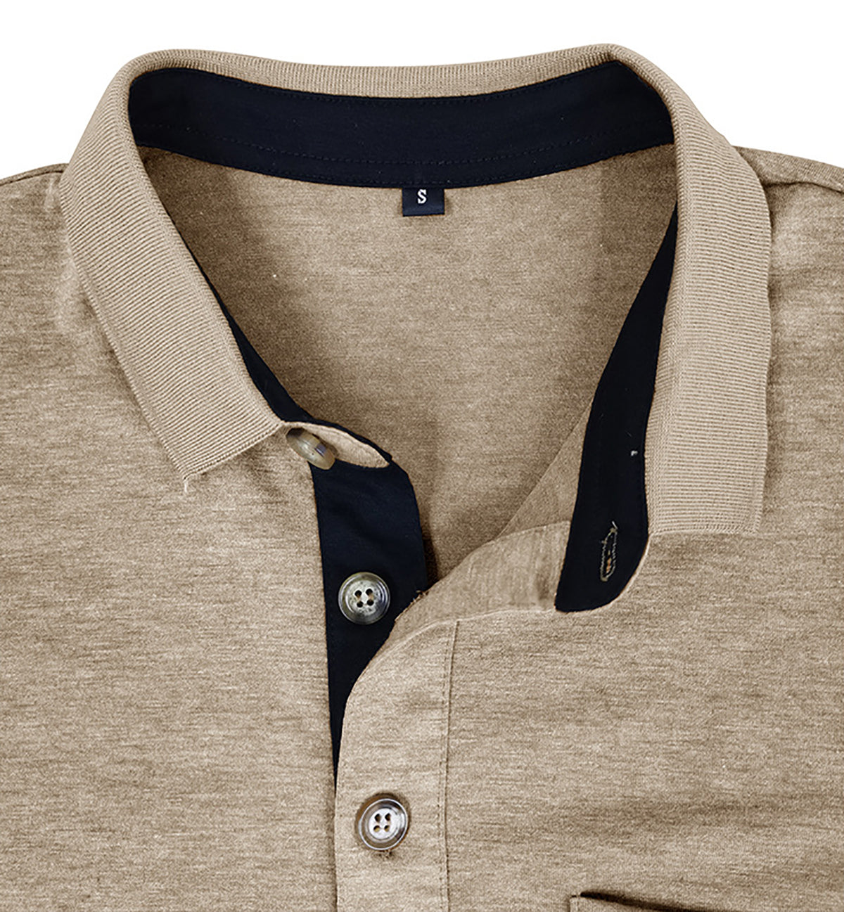 Men Solid Polo Collar Cotton T-shirt