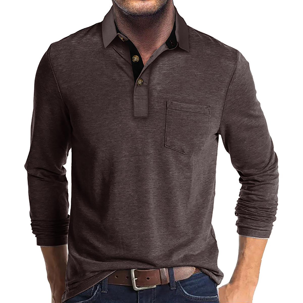 Men Solid Polo Collar Cotton T-shirt