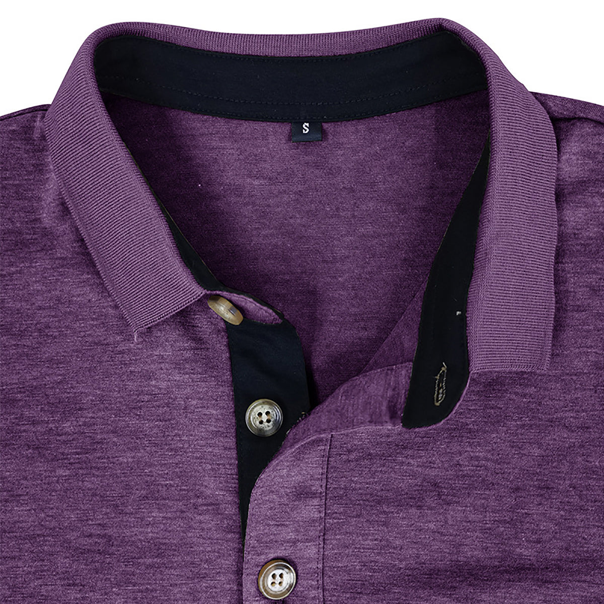 Men Solid Polo Collar Cotton T-shirt