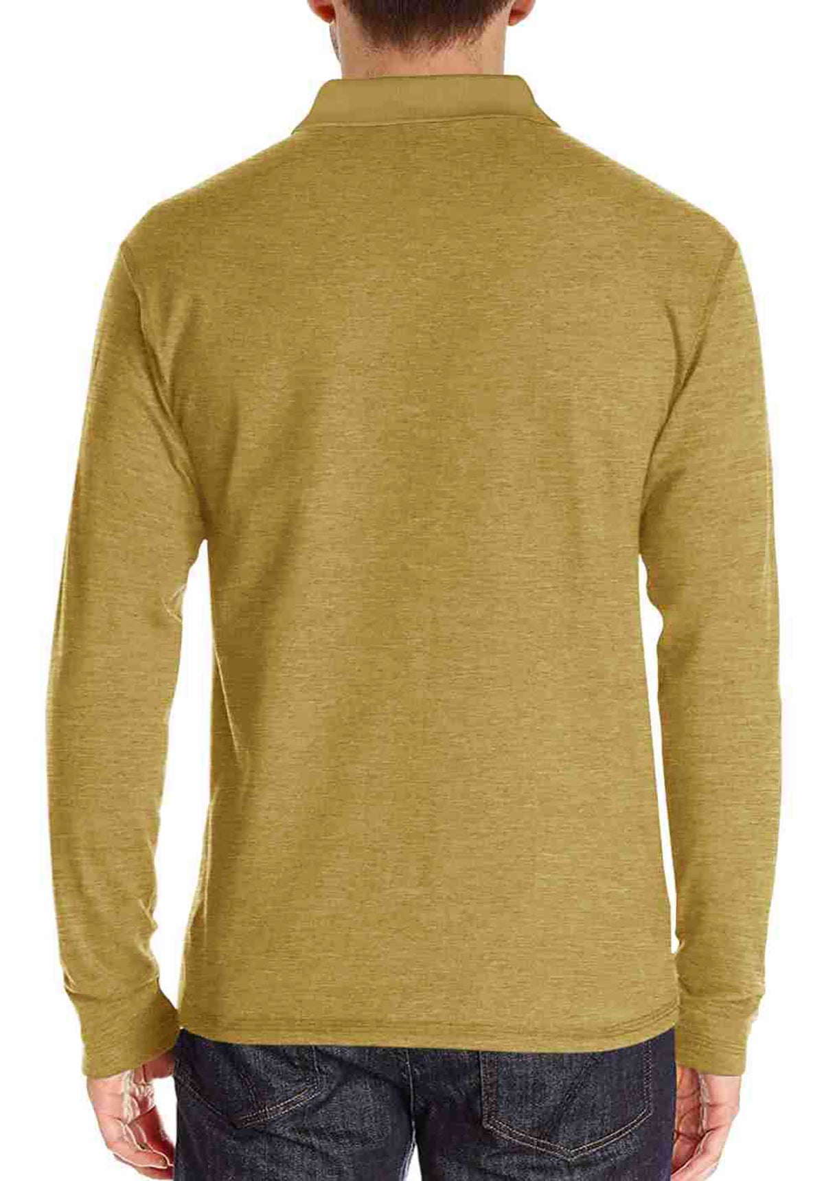 Men Solid Polo Collar Cotton T-shirt