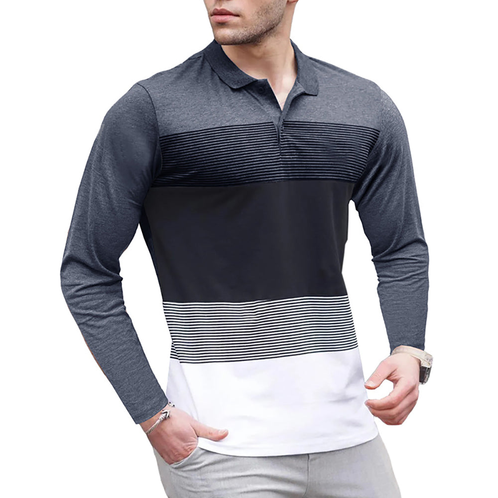 Men Colourblocked Polo Collar T-shirt