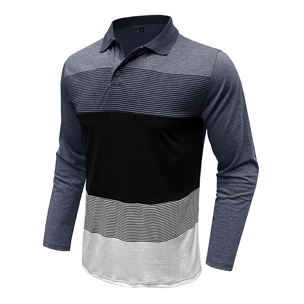 Men Colourblocked Polo Collar T-shirt