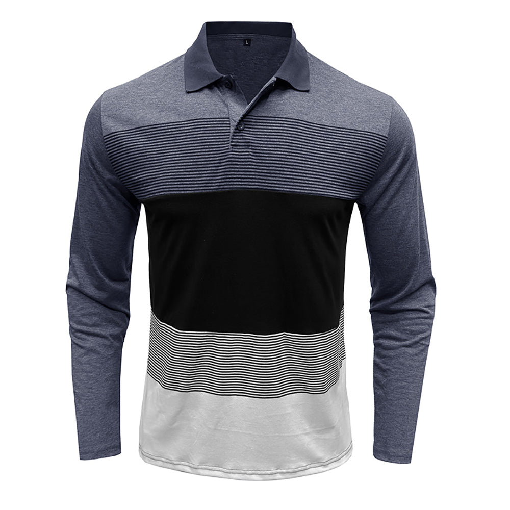 Men Colourblocked Polo Collar T-shirt