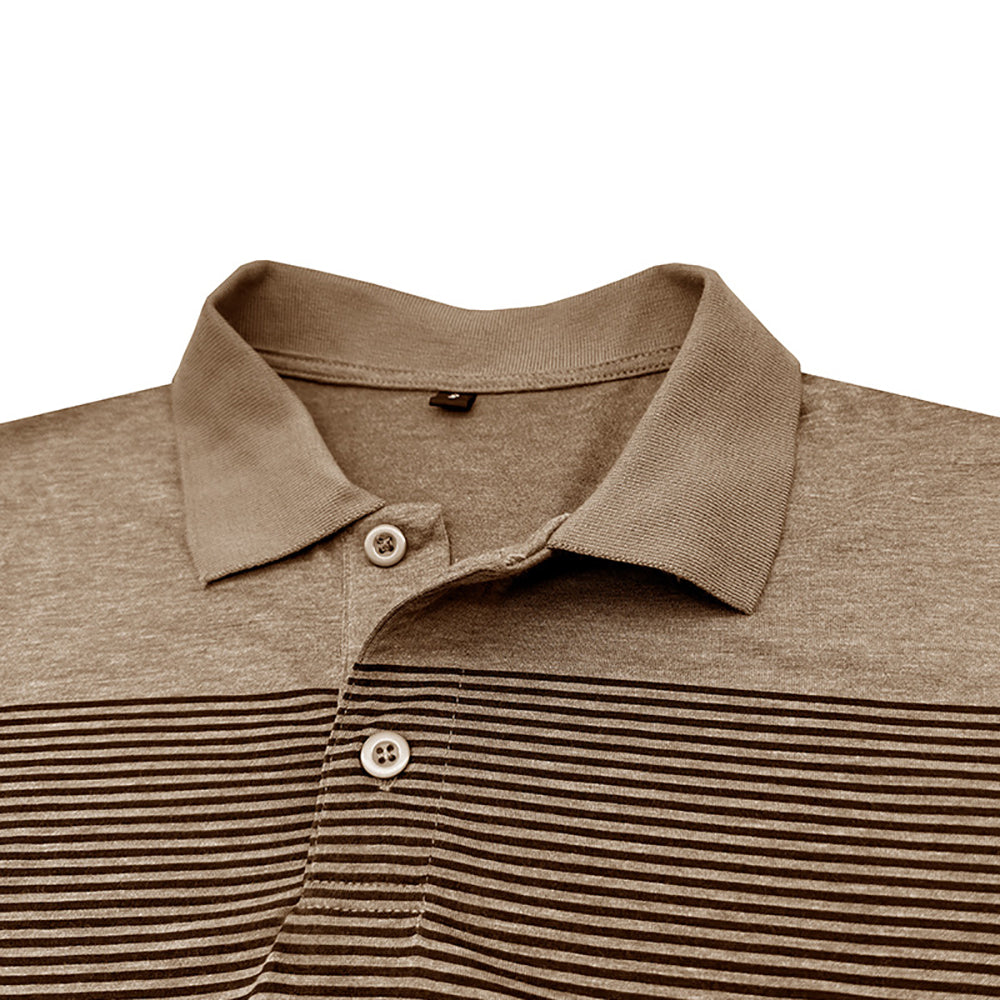 Men Striped Polo Collar T-shirt