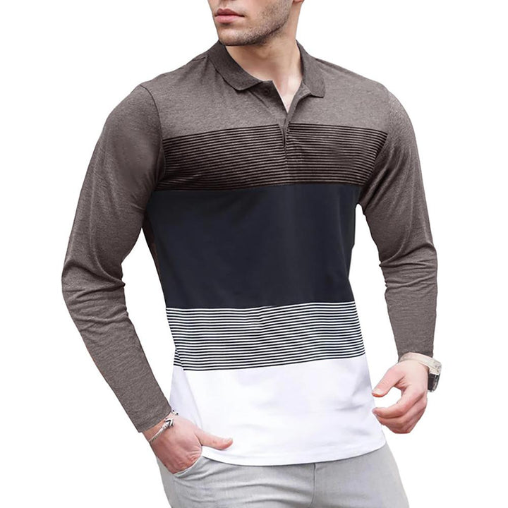 Men Colourblocked Polo Collar T-shirt