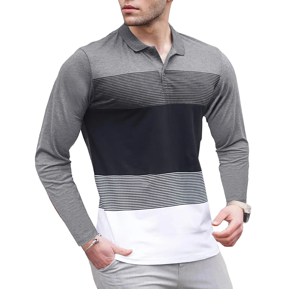 Men Colourblocked Polo Collar T-shirt
