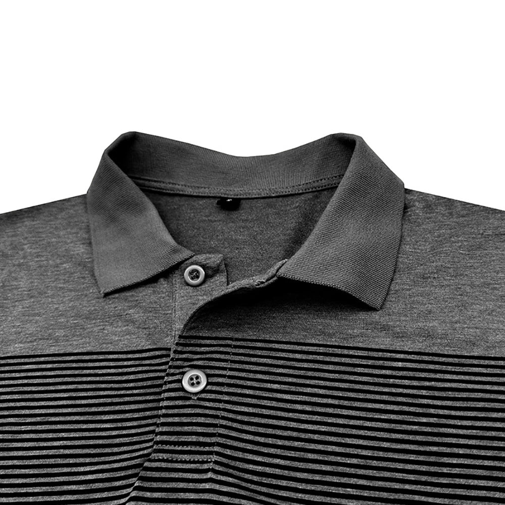 Men Striped Polo Collar T-shirt
