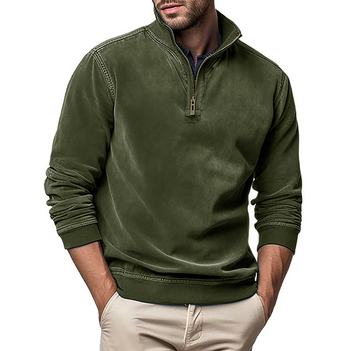 Men Solid High Neck T-shirt