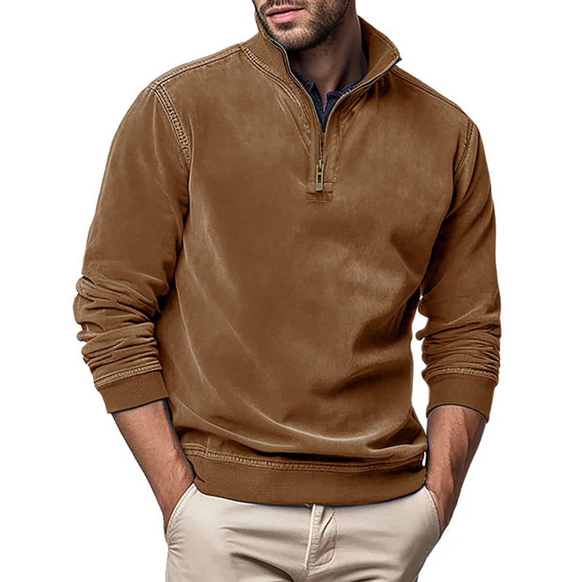 Men Solid High Neck T-shirt