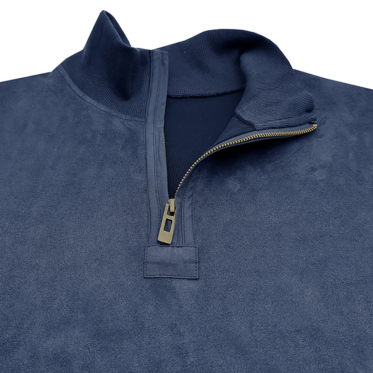 Men Solid High Neck Half Zipper Sweatshirt