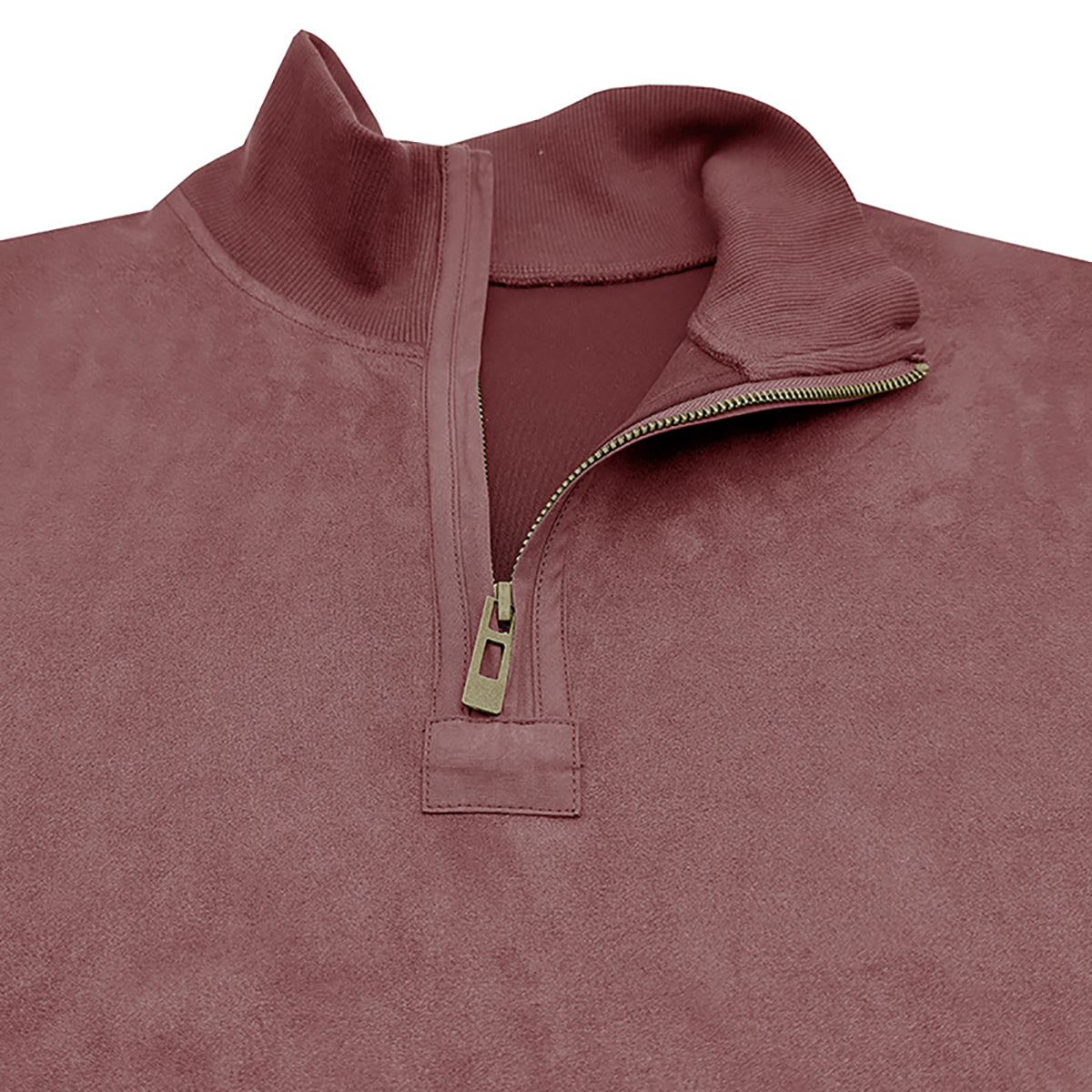 Men Solid Mock Collar Pullover Sweatshirt