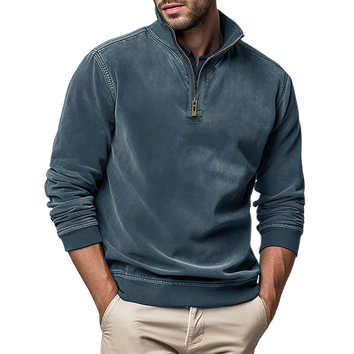Men Solid High Neck T-shirt