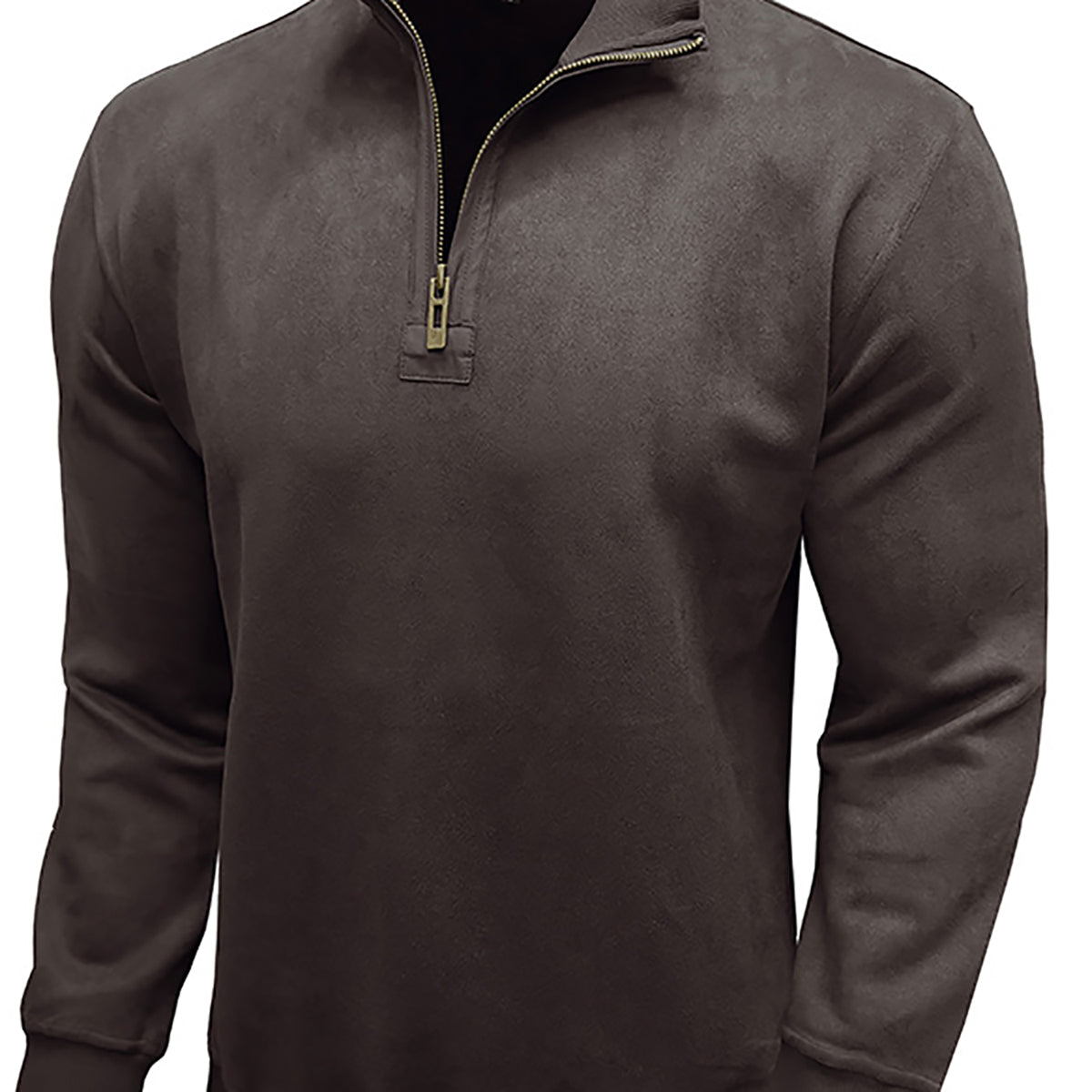 Men Solid Mock Collar Sweatshirt