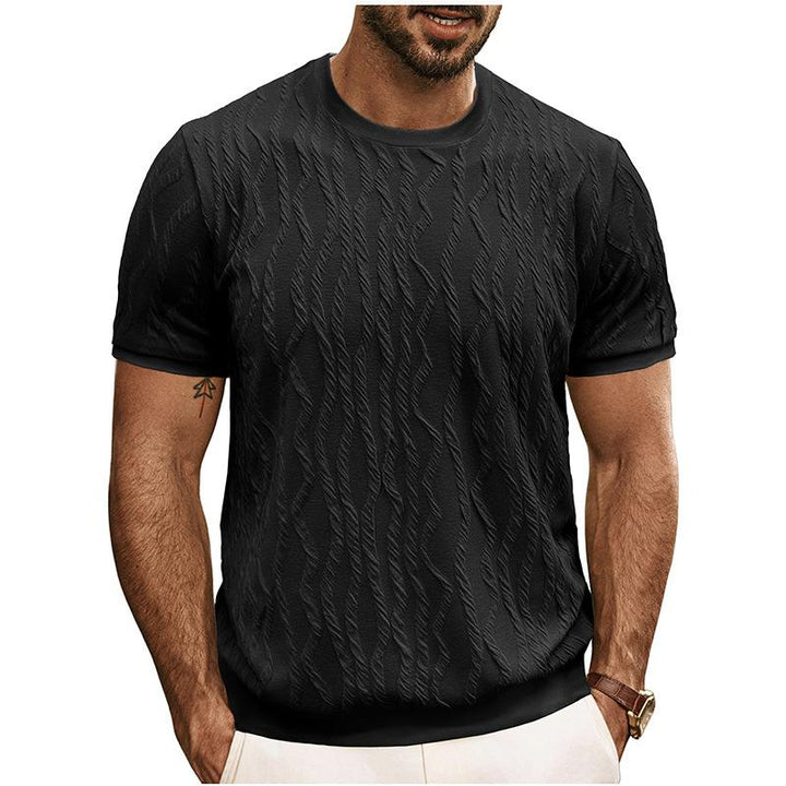 Self Design Round Neck Raw Edge T-shirt