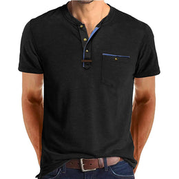 Men Solid Henley Neck T-shirt