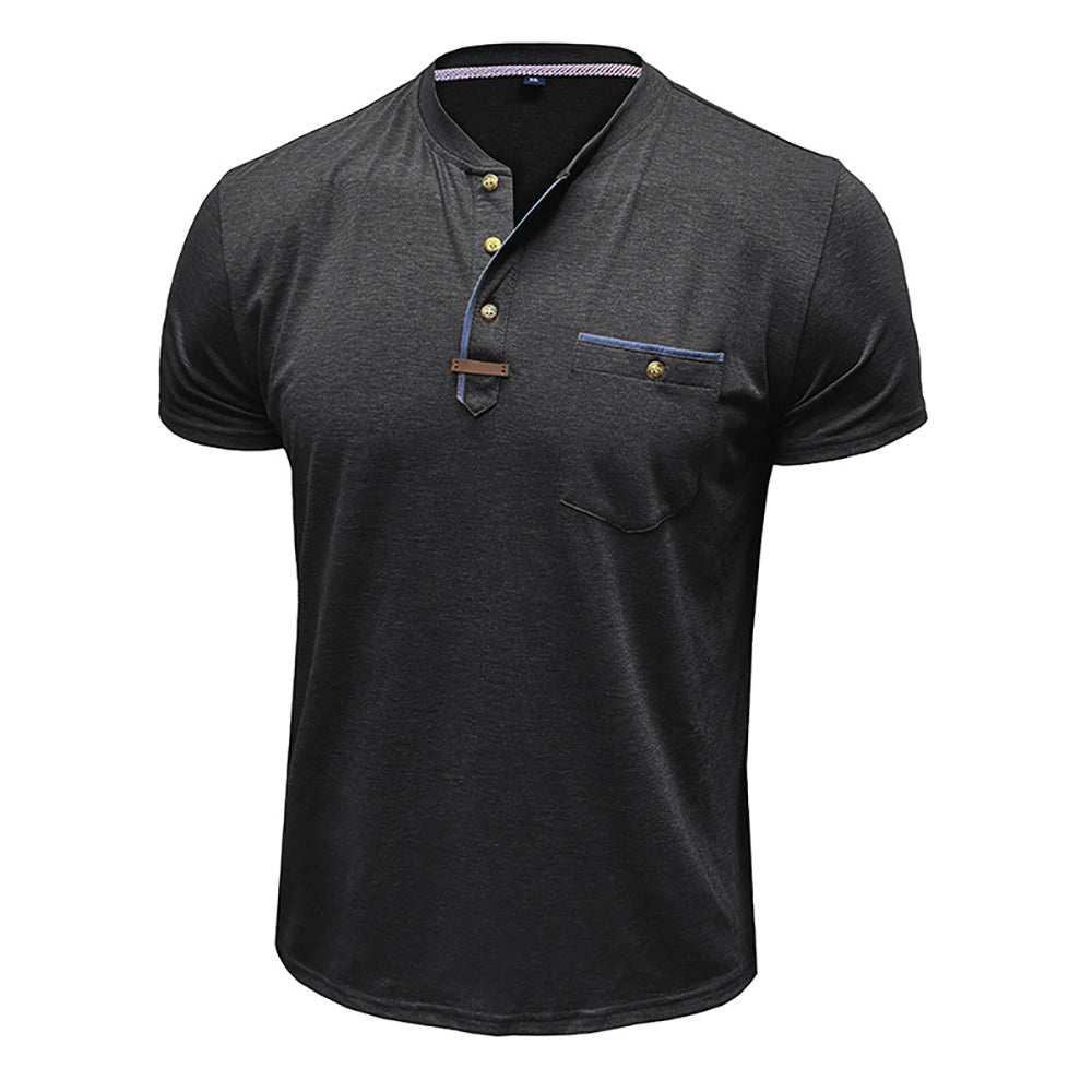 Men Solid Henley Neck T-shirt