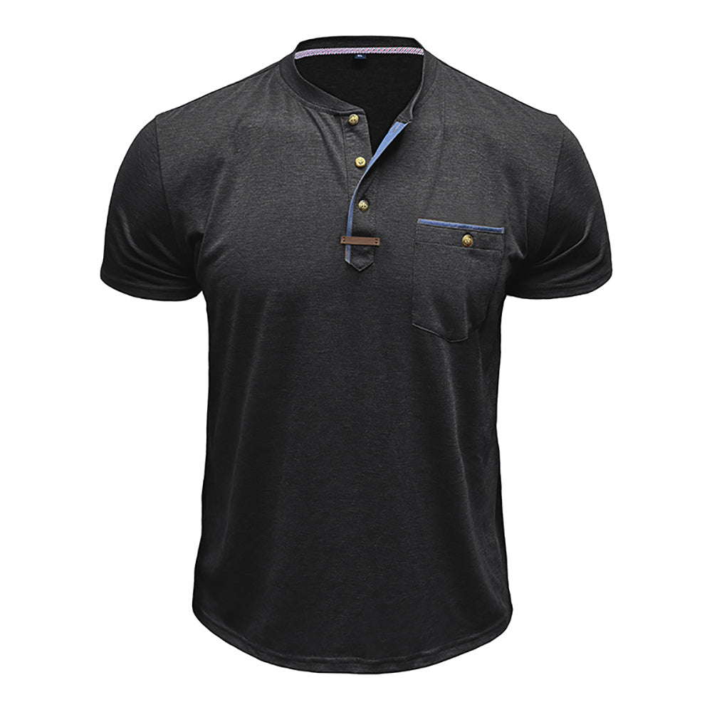 Men Solid Henley Neck T-shirt