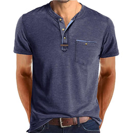 Men Solid Henley Neck T-shirt