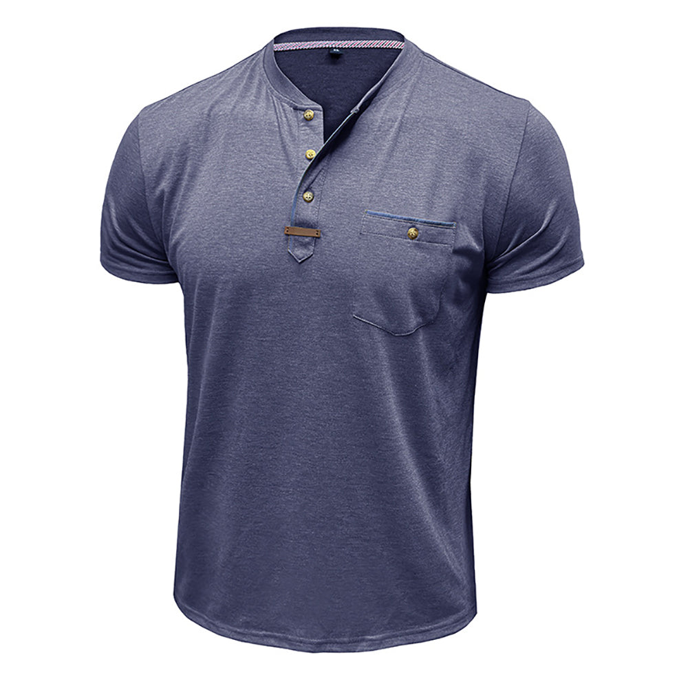 Men Solid Henley Neck T-shirt