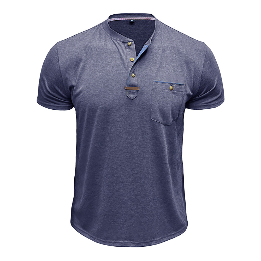 Men Solid Henley Neck T-shirt