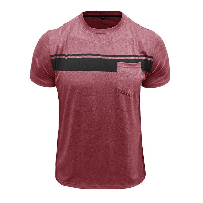Men Striped Raw Edge T-shirt