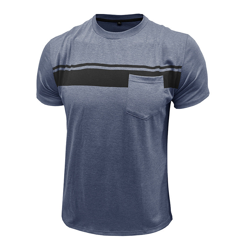 Men Striped Raw Edge T-shirt