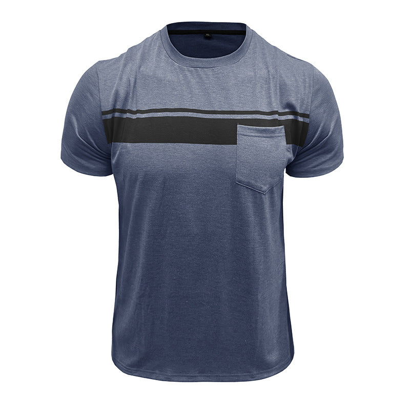 Men Striped Raw Edge T-shirt