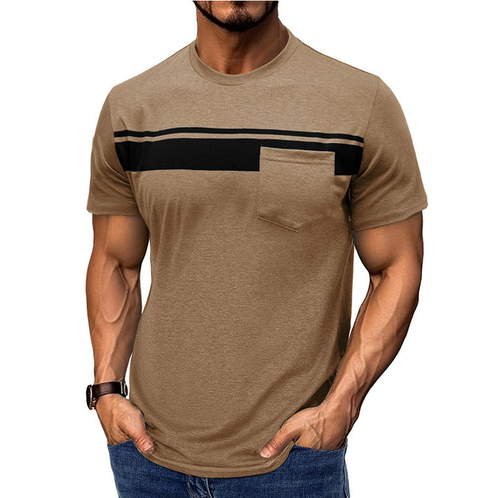 Men Striped Raw Edge T-shirt