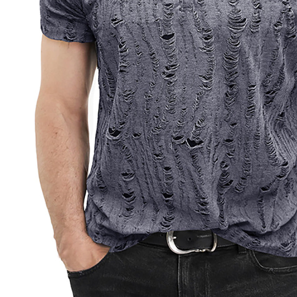 Men Self Design Henley Neck  T-shirt