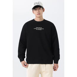 Men Typography Printed Pullover Sweatshirt