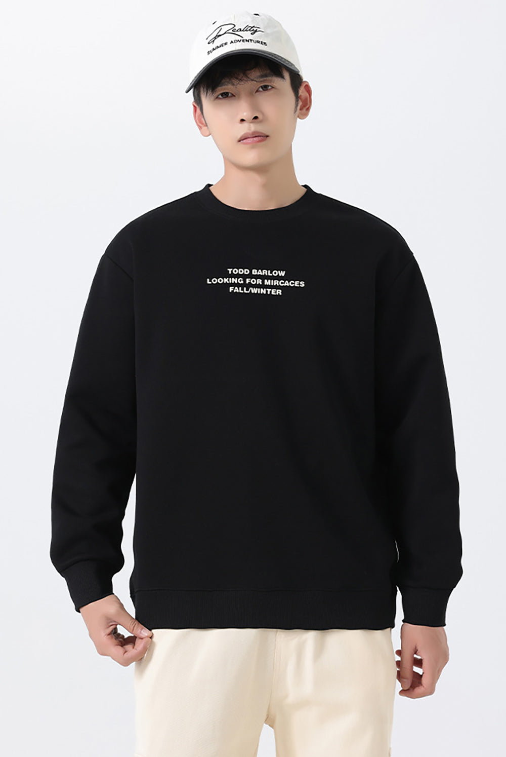 Men Typography Printed Pullover Sweatshirt