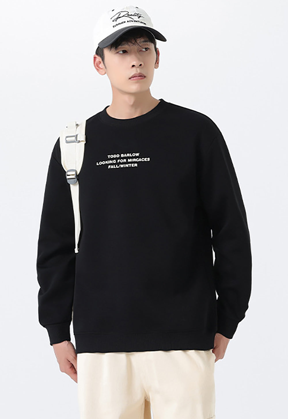 Men Typography Printed Pullover Sweatshirt