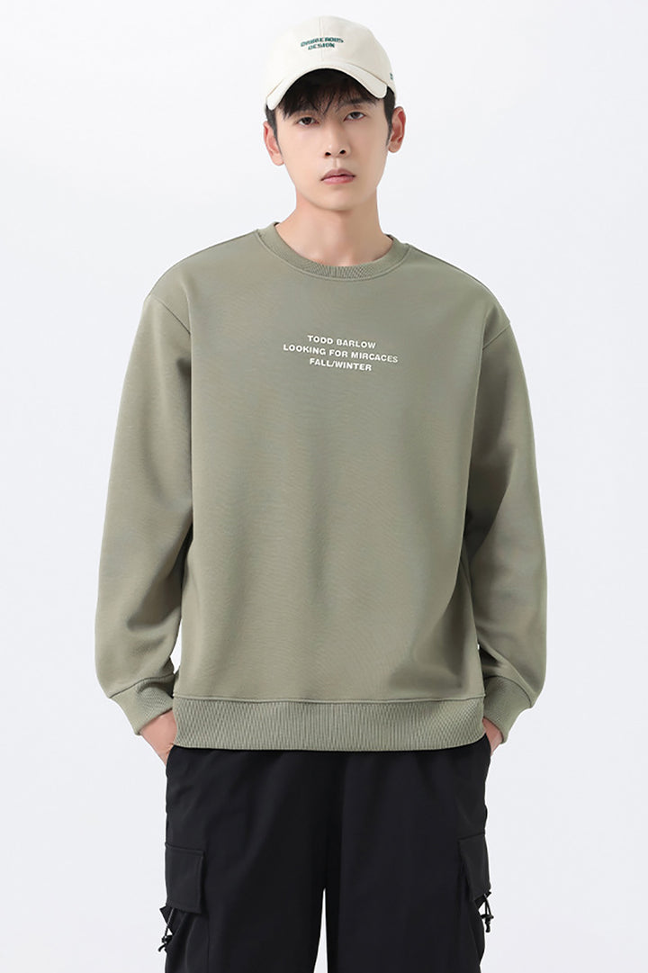 Men Typography  Printed Cotton Sweatshirt