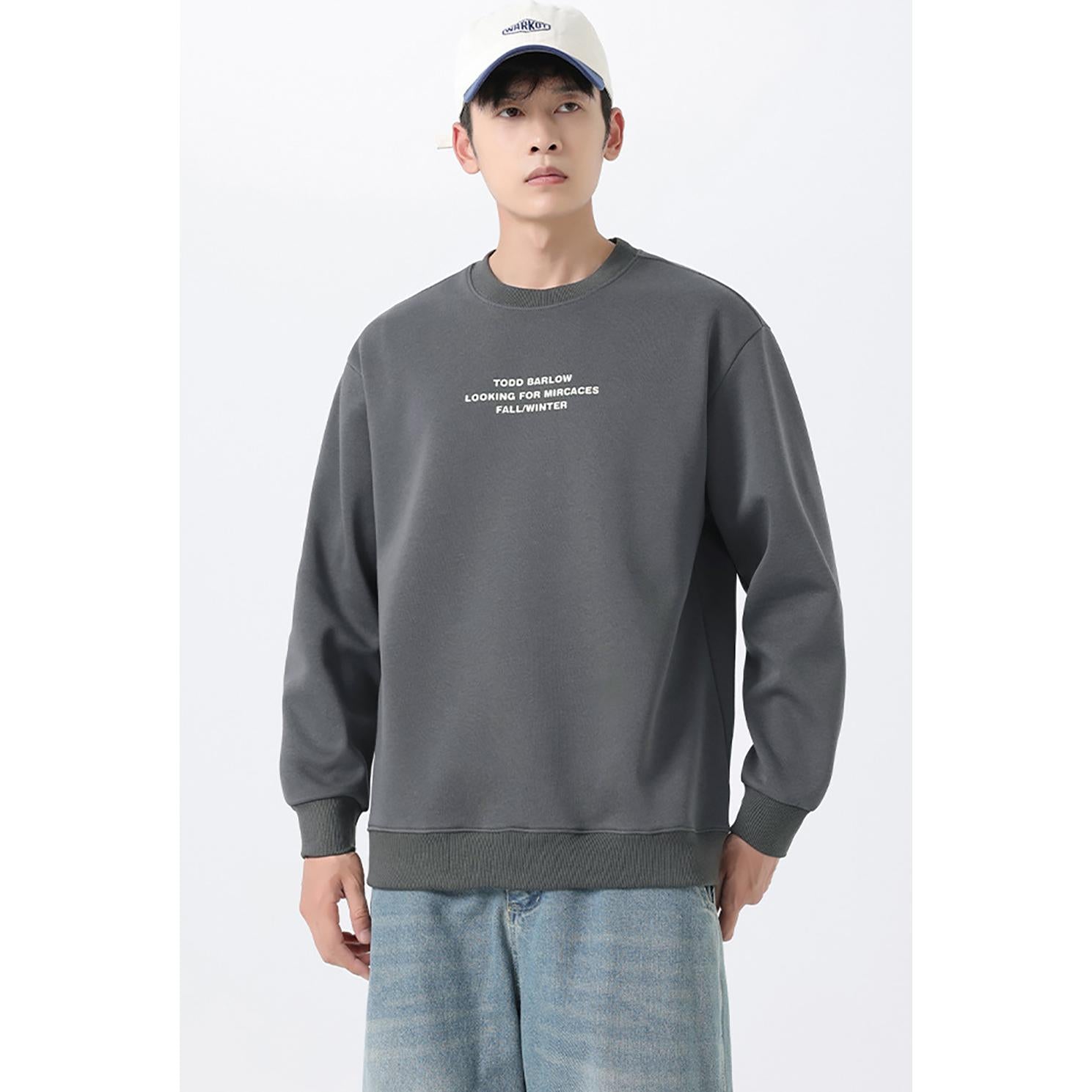 Men Cotton Typography Printed Sweatshirt