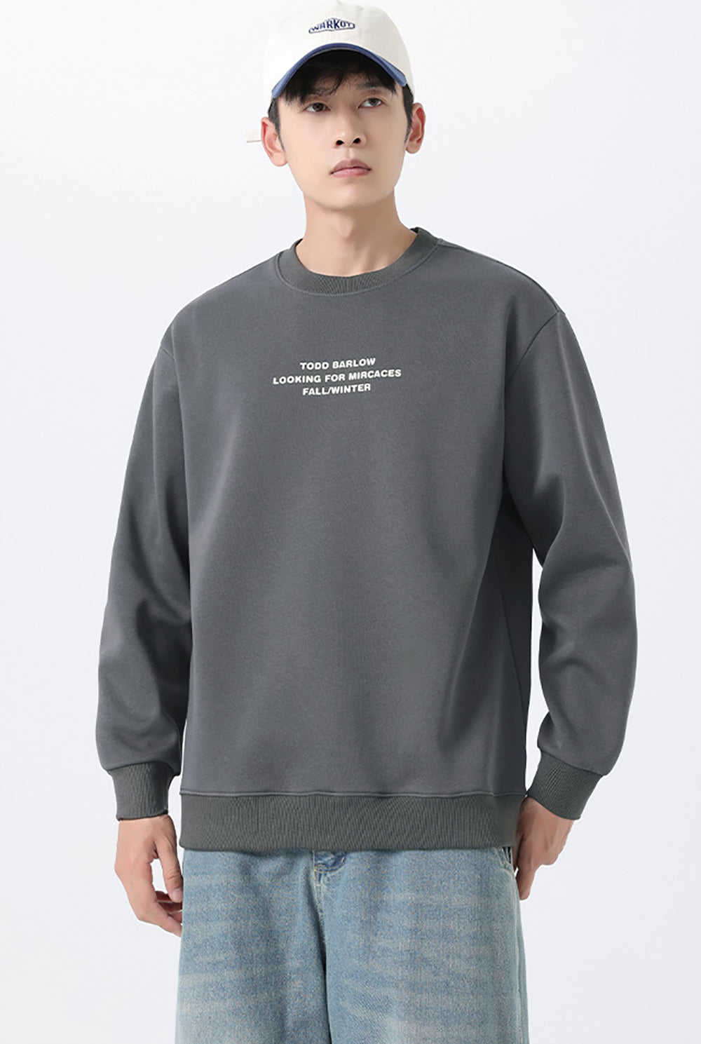 Men Cotton Typography Printed Sweatshirt