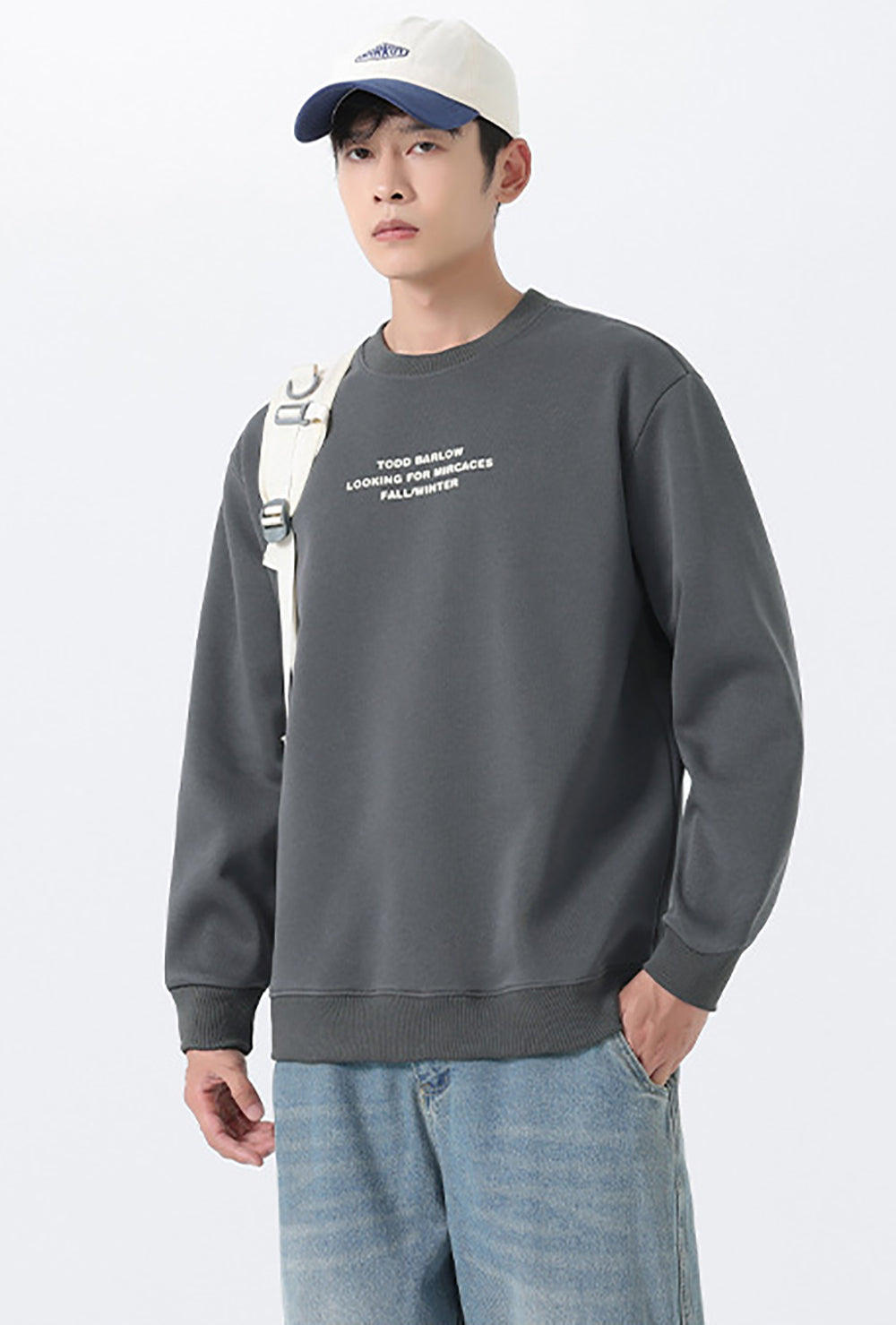 Men Cotton Typography Printed Sweatshirt