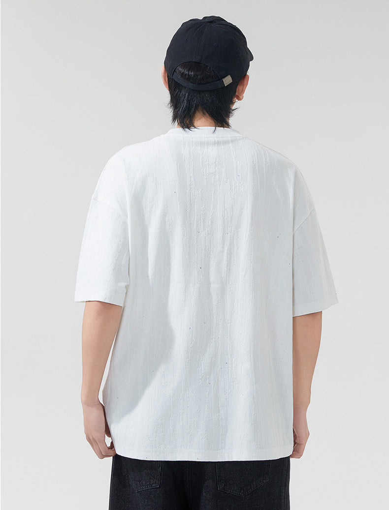 Men Solid Round Neck Boxy T-shirt