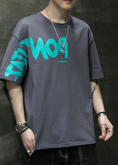 Men Typography Printed Round Neck Cotton Relaxed Fit T-shirt