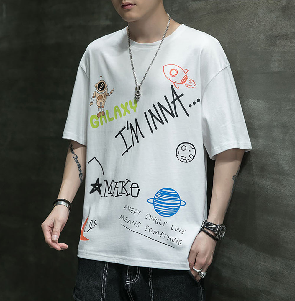 Men Typography Printed Round Neck Cotton Relaxed Fit T-shirt