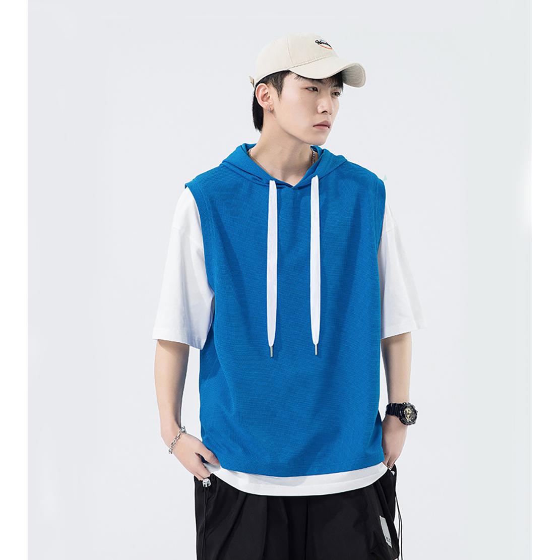 Men Solid Hooded T-shirt