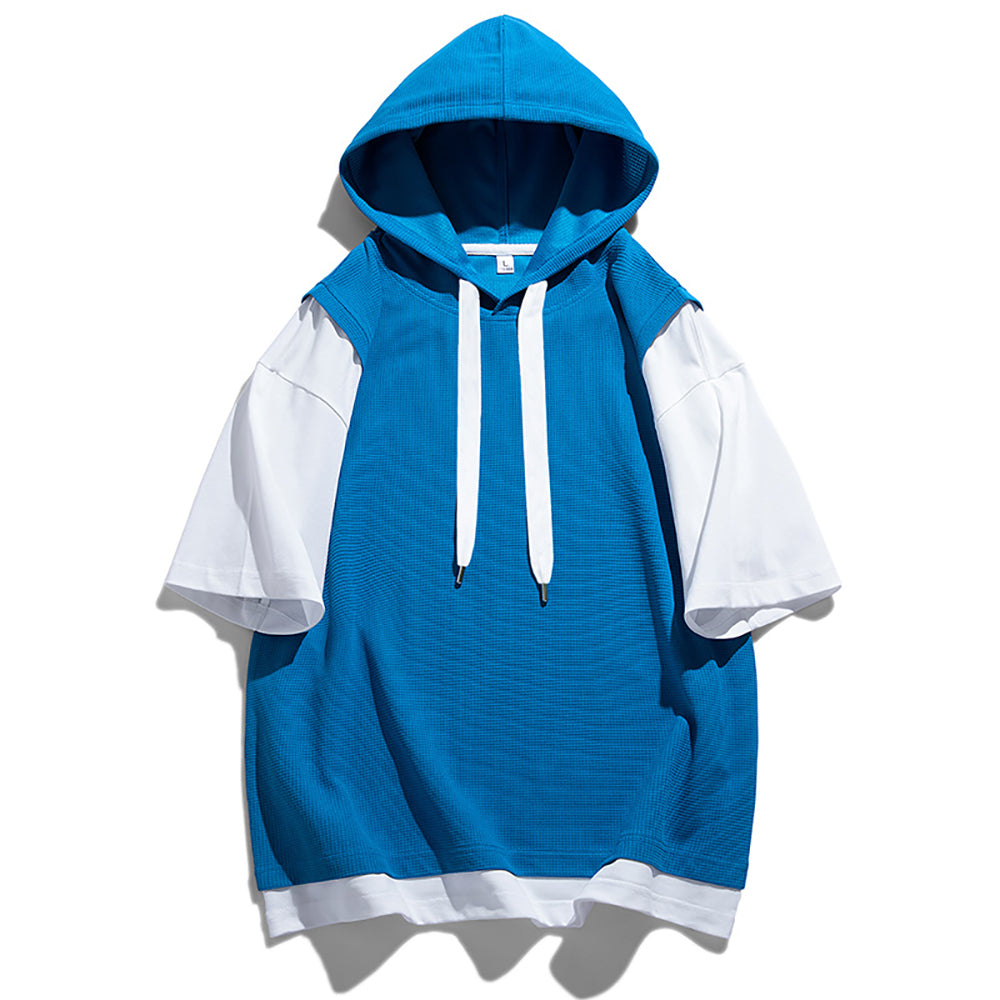 Men Solid Hooded T-shirt