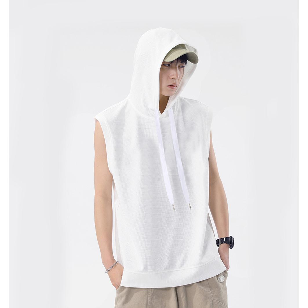 Men Solid Hooded  T-shirt