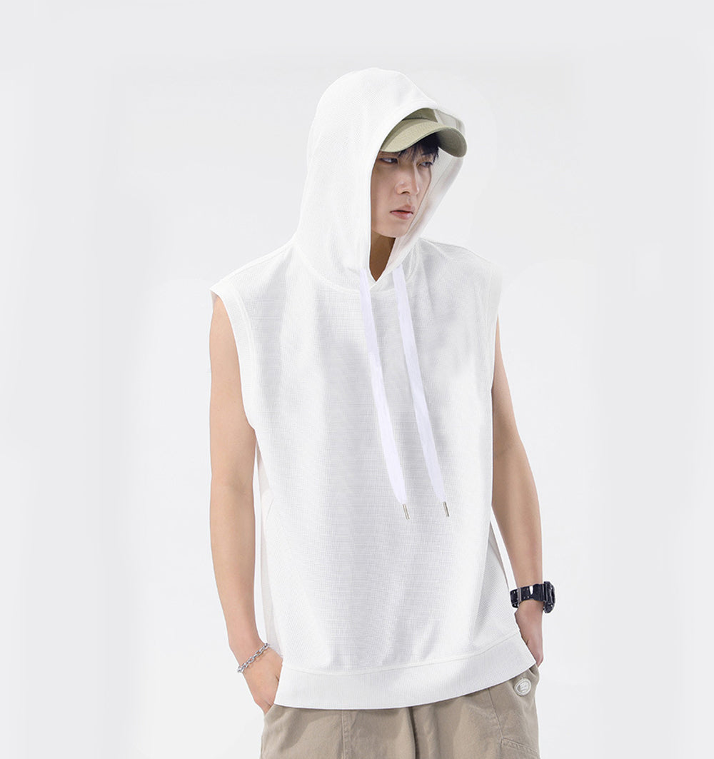Men Solid Hooded  T-shirt