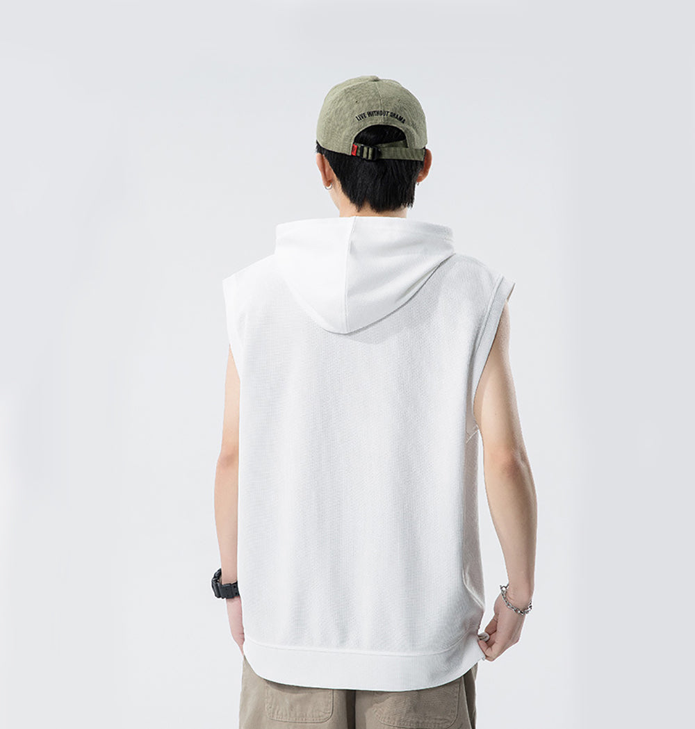 Men Solid Hooded  T-shirt