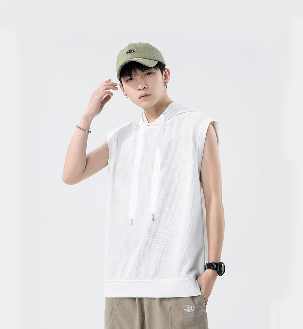 Men Solid Hooded  T-shirt