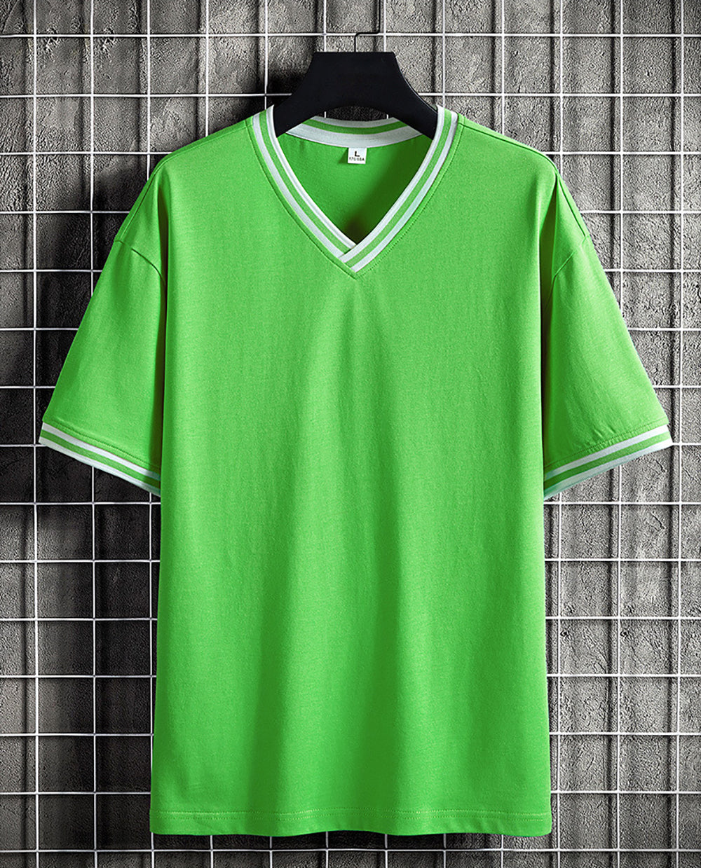 Men Solid V-Neck Cotton Relaxed Fit T-shirt