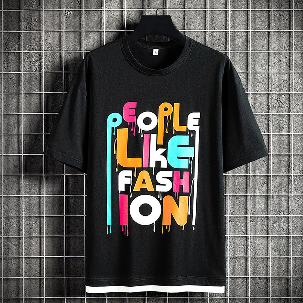 Men Typography Printed Round Neck Cotton Relaxed Fit T-shirt