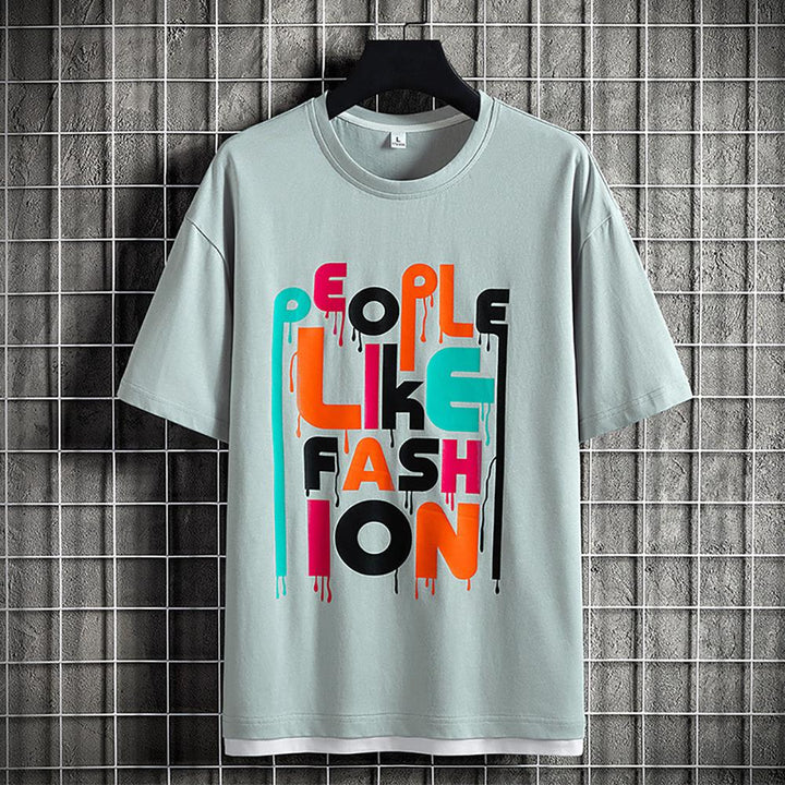 Men Typography Printed Round Neck Cotton Relaxed Fit T-shirt