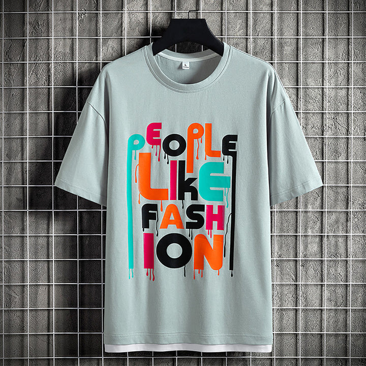 Men Typography Printed Round Neck Cotton Relaxed Fit T-shirt